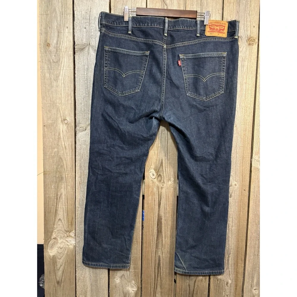 Levis 541 Straight Leg Jeans‎ Mens 42x26 Dark Wash Athletic Fit Stretch Denim